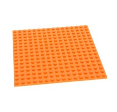 Placa pentru constructii - compatibila LEGO dimensiune medie (portocaliu)