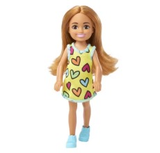 Papusa Barbie - Papusica Chelsea satena in rochita cu inimioare