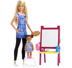 Papusa Barbie - Profesoara de desen cu eleva si accesorii