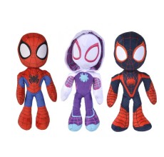 Set 3 jucarii de plus Spiderman, Fantoma Paianjen si Miles Morales Marvel
