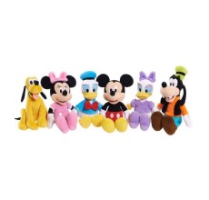 Set 6 jucarii de plus Mickey, Minnie, Daisy, Donald, Goofy si Pluto Disney 