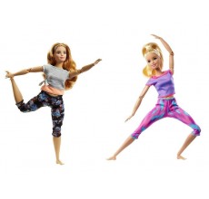 Set de joaca - 2 Papusi Barbie Made to move (blonda+satena)