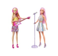 Set de joaca - 2 Papusi Barbie Staruri Pop cu accesorii (sunet si lumini)