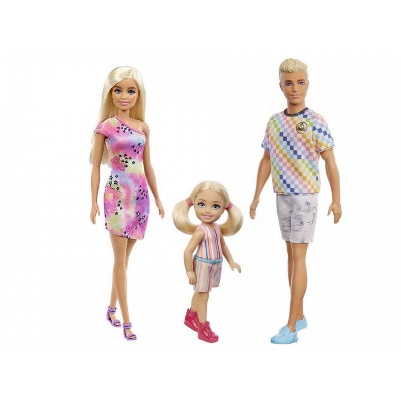 Set familia Barbie - Papusa Barbie + Ken + Chelsea